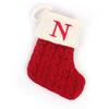 Calcetines Navideños Alphabet Letters Christmas Knitting Stocking Tree Pendant Decorations Christmas Socks Red Snowflake