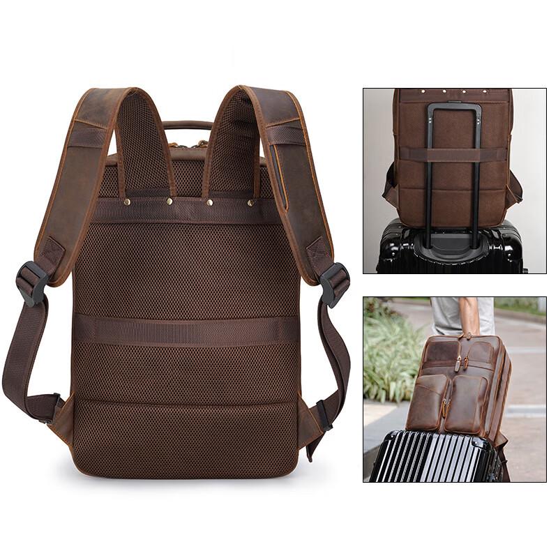 Zutong Men's Genuine Leather Business Laptop Backpack