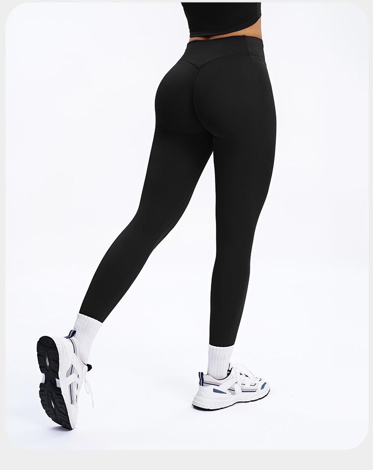 Women's High-Waist Pleated Yoga Pants - Cross-Border Brushed Tight Fit, Hip-Lifting, Perfect for Running and Fitness (9313)