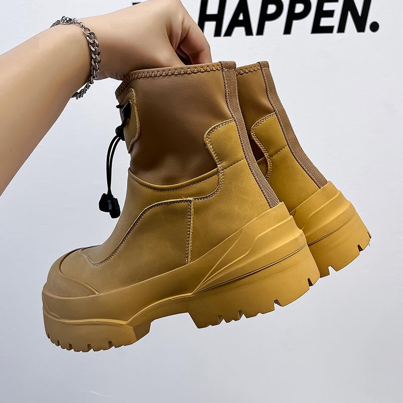 2024 new snow boots vibe wind outdoor function wind thick-soled short boots trendy men 4722-A