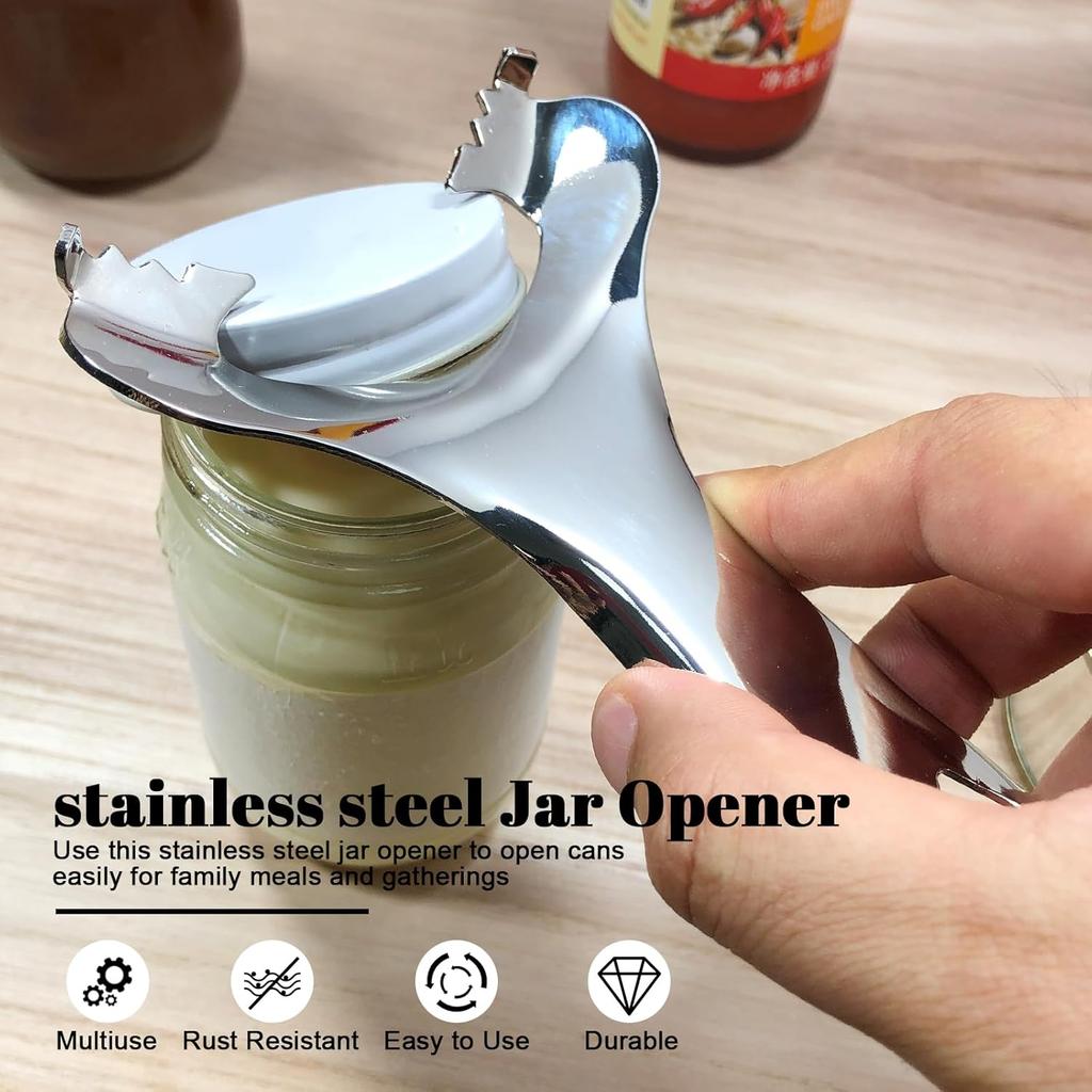 Mason Jar Opener No Lid Dents or Damage Multifunctional Jar Opener Easy Twist Manual Handheld Top Remover Bottle Opener Made For Lifetime