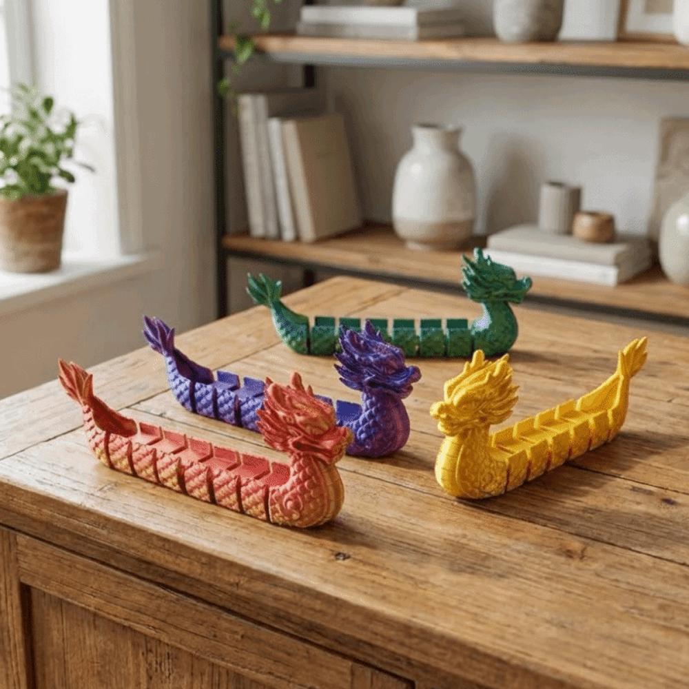 Realistic Articulated Chinese Dragon Cute Dragon Keys Holder Desktop Ornament
