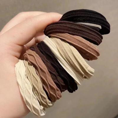 Yeni Yüksek Elastik Dayanıklı Lastik Bant Kadın Basit Yüksek At Kuyruğu Saç Halatı Baş Halatı Yüksek Dereceli Sense Saç Halatı 5 Parça Bir Set