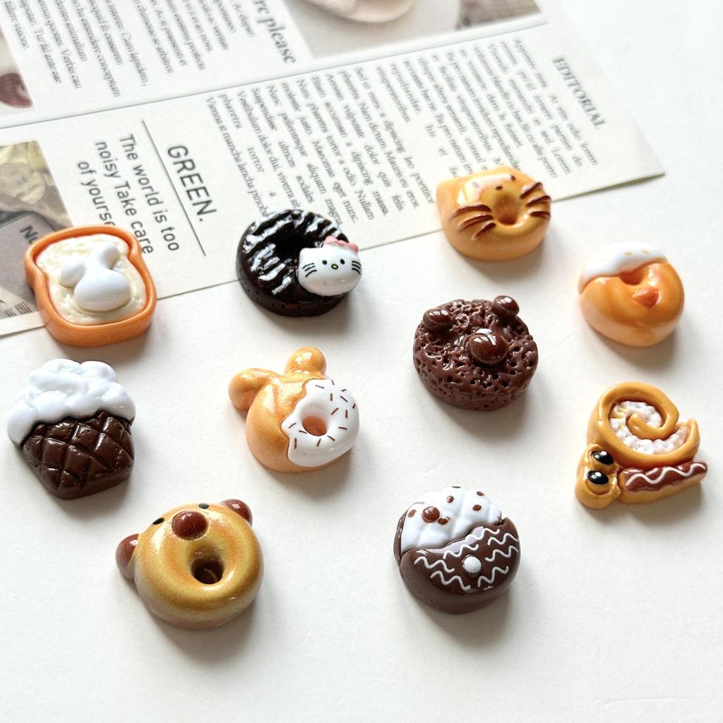 Simulare alimente din rășină DIY: Gogoașă, Prăjitură, Toast, Adeziv Cremă și Accesorii Mici pentru Artizanat