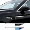 cysvmh1 Practical Car Exterior Decor 2Pcs 3D Metal Leaf Board Blade Decal Door Side Label Sticker Ornament Decals For Mitsubishi Models