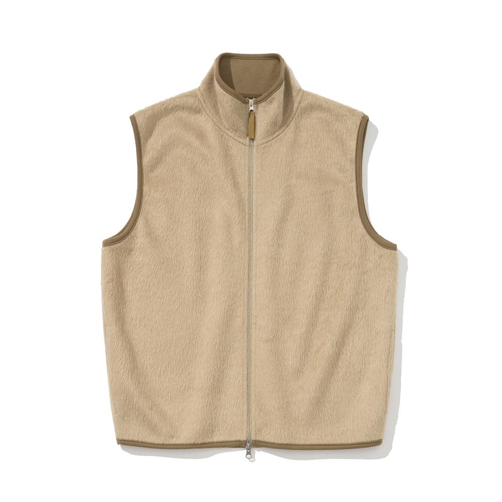Lab12 Everyday Knitted Wool Zip-Up Vest (Beige)