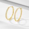 Large Circle Earrings Micro Pave Zircon Ear Studs Fashion Versatile Elegant Jewelry