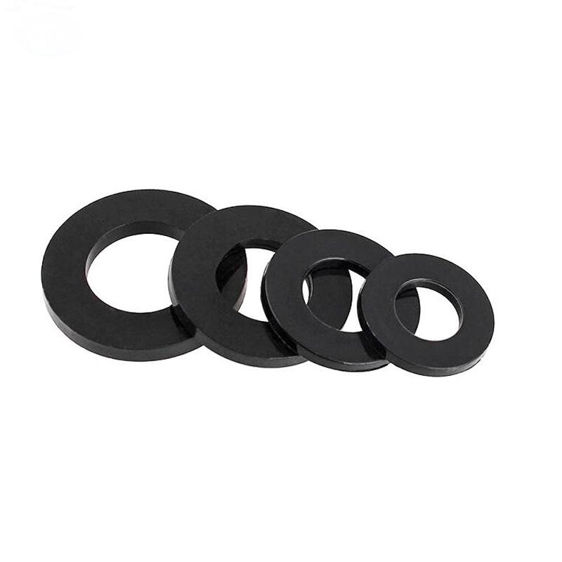 M2-M12 Wear-Resistant Nylon Insulating Washers, Round Hard Plastic, Available in White/Black