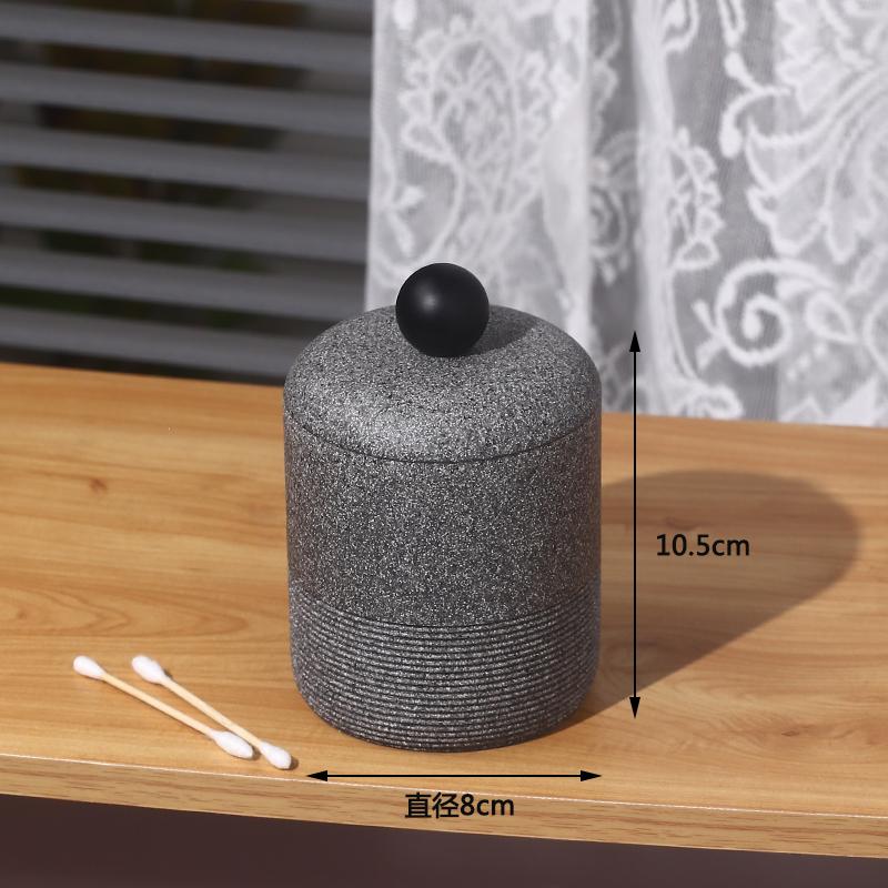 

Коробка для хранения ватных палочек с покрытием из песчаника в стиле ретро, бытовая высококачественная коробка для зубочисток, коробка для зубной нити, аксессуары для украшения ванной комнаты