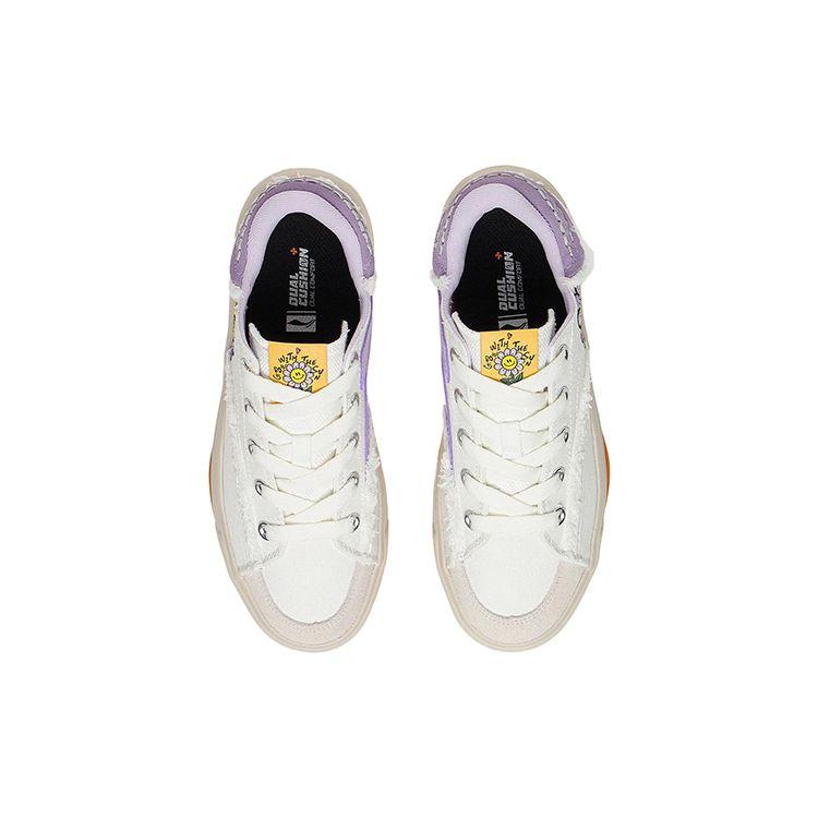 Li-Ning Comfy Casual Low-Top Skate Shoes Women Sneaker White Purple AGCS036-2