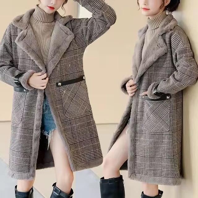 Iarnă căptușeală din piele de căprioară caldă haină pentru femei, noua modă coreeană, jachetă de iarnă îngroșată, pardesiu lung, trenci cald pentru femei