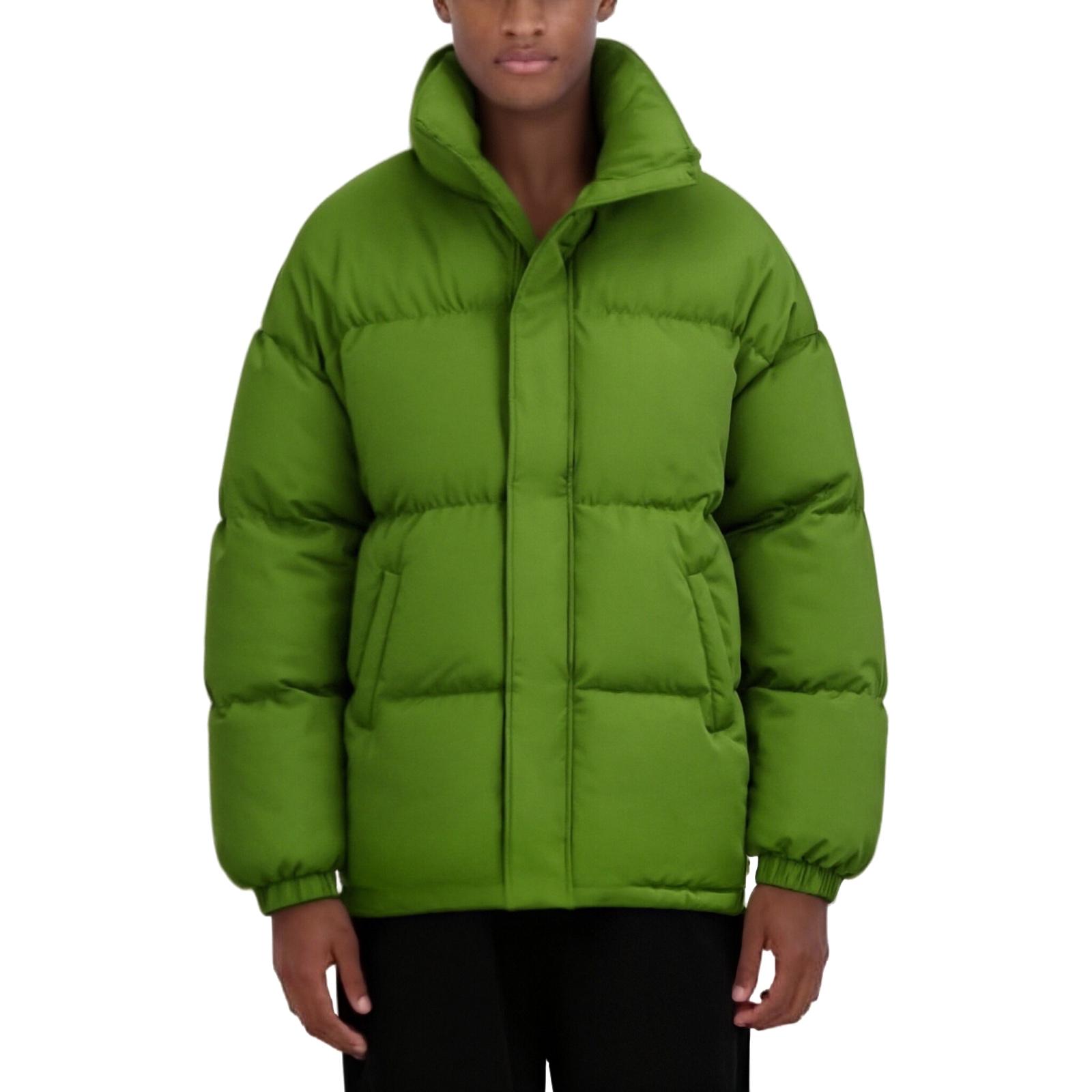 

Мужские и женские повседневные однотонные свободные куртки большого размера с хлопковой подкладкой, мужские утолщенные теплые куртки с хлопковой подкладкой и воротником-стойкой L зелёный