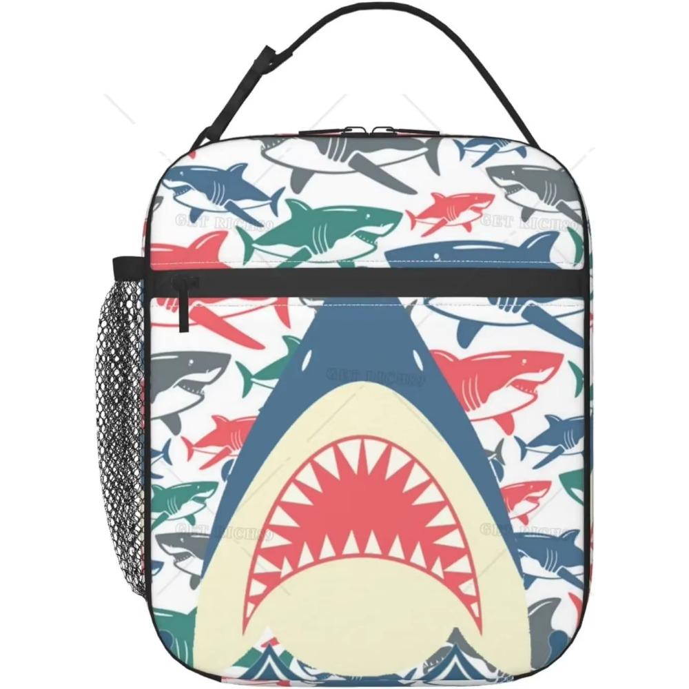 Marine Animals Cartoon Kids Insulated School Lunch Boxes For Boy Shark Octopus Lunch Container Portable Cooler Thermal Bento Box