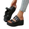 Plus Size Shoes for Women 35-43 Summer 2026 Fashion Women Slip on Platform Wedges Round Toe Non-slip Sandals Women Shoes