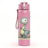 1PC Palm Tree Dinosaur Print 750ml Color Plastic Sports Water Bottle Leakproof Flip Straw Lid Suitable for Sports Office Home Use