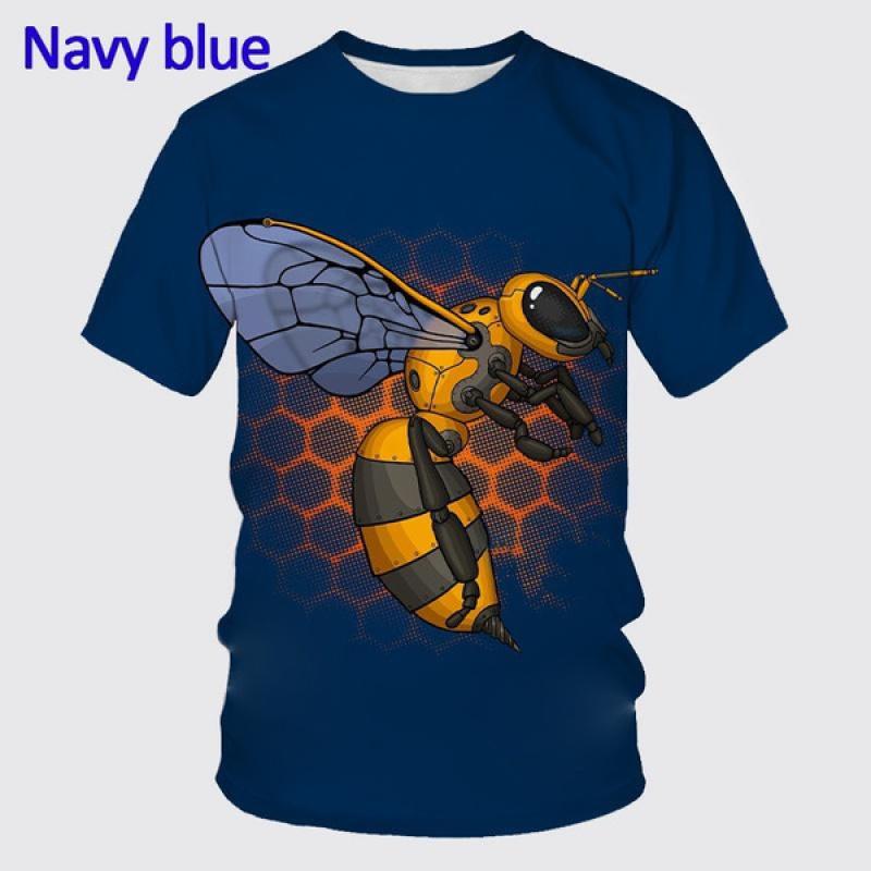 

Новый дизайн 3D-принта футболка с изображением пчелы модная новинка футболка с изображением медоносной пчелы с коротким рукавом повседневная футболка Harajuku S золотой