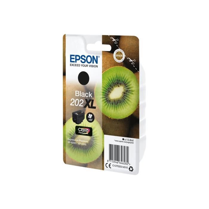 Cartouche d'encre EPSON 202XL - 13.8 ml - Noir - Expression Premium XP-6000, XP-6005, XP-6100, XP-6105