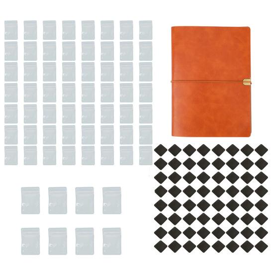 129 Stück/Set Transparenter Schmuckorganisator, Schmuckaufbewahrungsbuch mit Taschen, Faltbare Ohrringe Ringe Halsketten