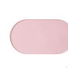 Pet Feeding Mat Protects Floor Dish Tray Easy to Clean with Raised Edge Anti Slip Oval Shape for