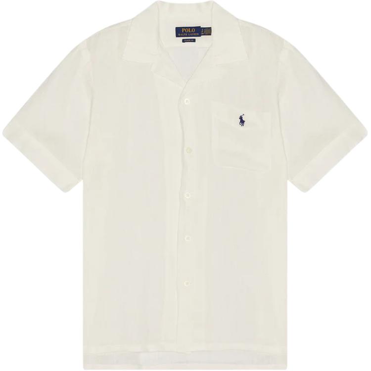 

Polo Ralph Lauren Однотонная рубашка с коротким рукавом на пуговицах Мужские рубашки Белый 710966421-004 M