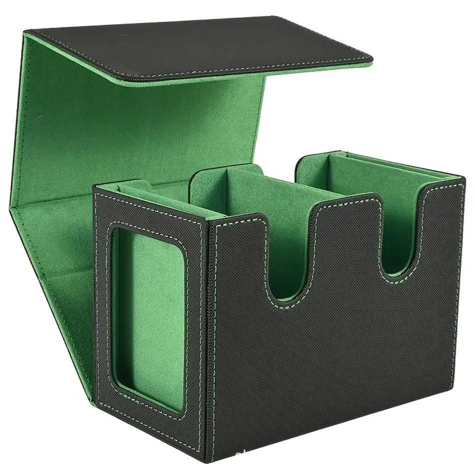 Non-Toxic Card Deck Box With 2 Commander Display Double Deck Box For 140+ Single Sleeved Cards Fits For Tcg Ccg Magic Cards