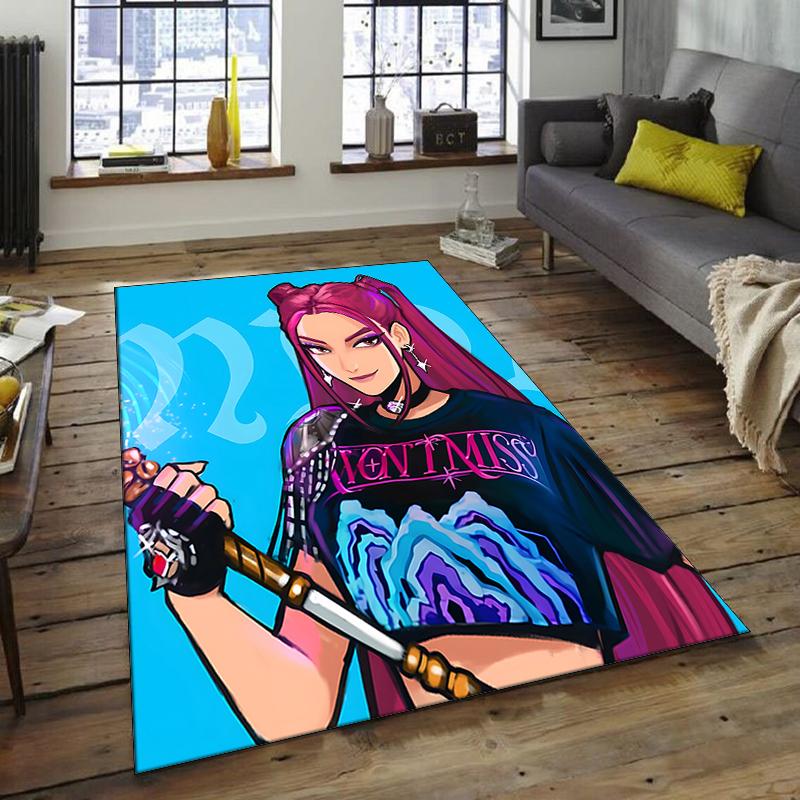 1pc KPop Demon Hunters MIRA2 Design Area Rug - Non-Slip, Soft & Cozy Floor Mat for Living Room, Bedroom, Office - Indoor/Outdoor Decorative Carpet