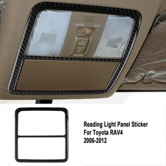 Real Carbon Fiber Reading Lights Lamp Panel Cover Trim For Toyota RAV4 2006-2012