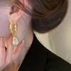 2025 New French Elegant Gold Color Irregular Pearls Pendant Earrings for Women Vintage Baroque Imitation Pearl Earrings Jewelry