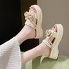 Summer wear 2025 new muffin temperament increases fairy beach shoes small fragrant wind platform sandals woman