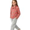 Girls Casual Striped Sweatshirt with Butterfly Collar Warm Pullover Top for Fall and Winter