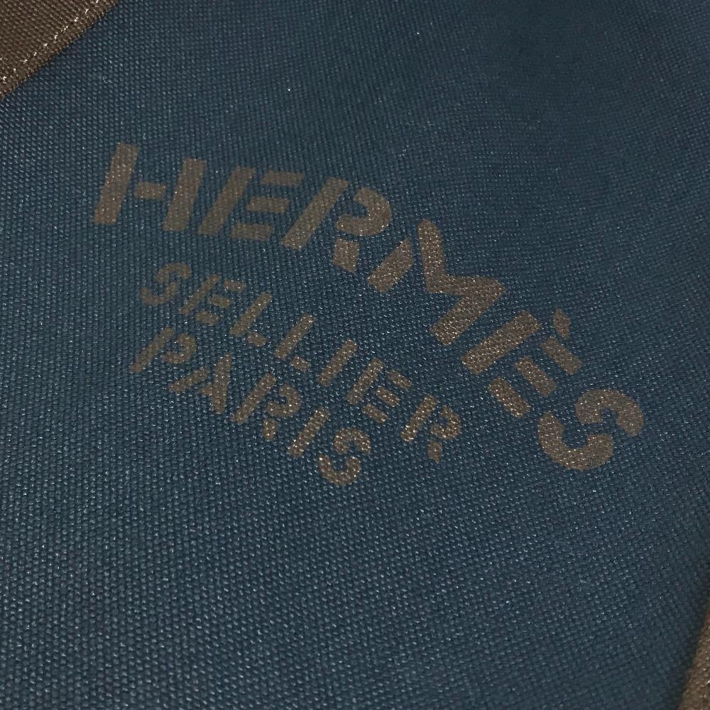 Hermes Sacked Panther Jug Room Bag Backpack Backpack Cotton Navy/Brown
