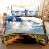 Beauty Tree Road Bettbezug-Set Landschaft Bettwäsche-Set Doppelgröße Queen-Size King-Size, Baumstraße Himmel Bett-Set Aldult Teen Schlafzimmerdeko