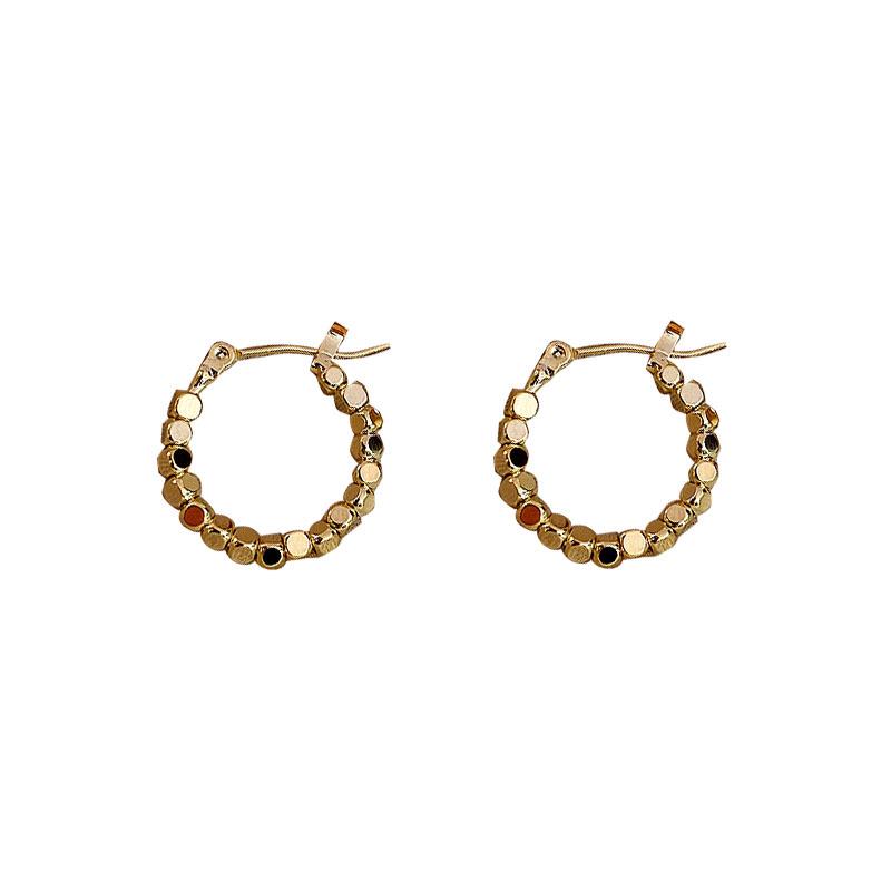 2022 Trendy Korean Bean Metal Hoop Earrings - Hot Celebrity Style for Women