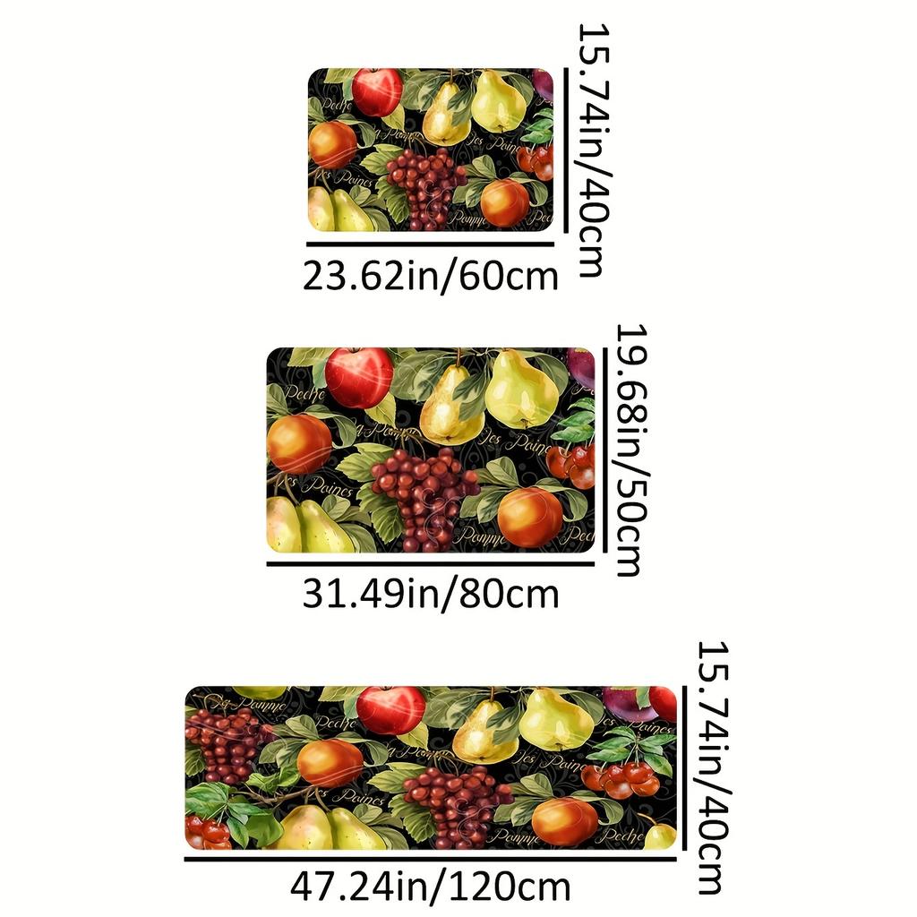 1 stk Fresh Fruit Mønster Kjøkkenmatte Myk Tykket Kjøkken Gulvmatte Vanntett Sklisikker oljetett Gulvmatte Løpematte
