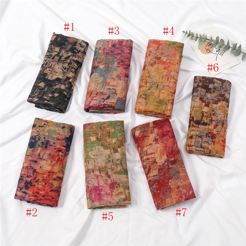 Autumn Fashion Oil Painting Floral Viscose Shawl Scarf High Quality Print Soft Pashmina Stole Wrap Snood Muslim Hijab 180*80Cm
