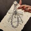Light Luxury High‑End Four‑Leaf Clover Crystal Mobile Phone Chain, Beaded Bow Pendant Portable Phone Case Pendant Mobile Phone Lanyard