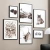 Winter Warm Home Pine Tree Deer Tiger Owl Nordic Posters And Prints Wall Art Canvas Painting Wall Pictures For Living Room Decor