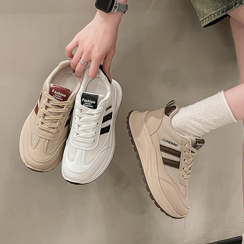 Versatile Forrest Gump Shoes Women's Spring and Summer 2025 New Mesh Breathable Versatile Dad Shoes Heightening Sports and Leisure Shoes