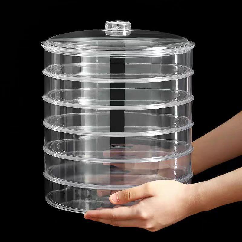 Multi-Functional Plastic Tea Storage Box Transparent Stackable Dust-Proof Snacks Cake Case Sealed Large Capacity Tea Bag Box