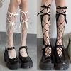 Trendy Black Silk Hollow Tube Socks - Summer Thin & Sexy Calf Design for Girls