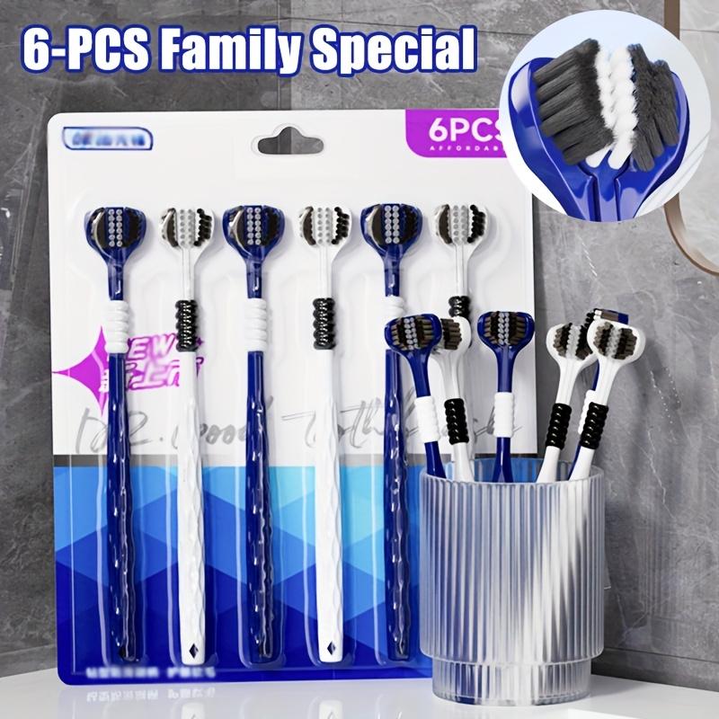 6PCS Toothbrush Three Sided U-shaped Soft Toothbrush for Comprehensive Oral Cleaning for Adults, Men and Women