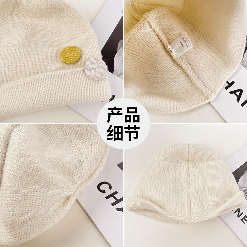 Warm Knitted Hat for Women, Small Face In Autumn and Winter, Versatile, Cold-proof Ear Protection Wool Hat, Fashionable Big Head Circumference Co