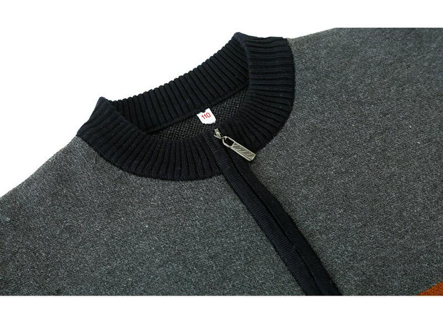Herren Trendiger Gestreifter Strickpullover 2023: Rundhalsausschnitt, Halbreißverschluss, Lockere Passform.