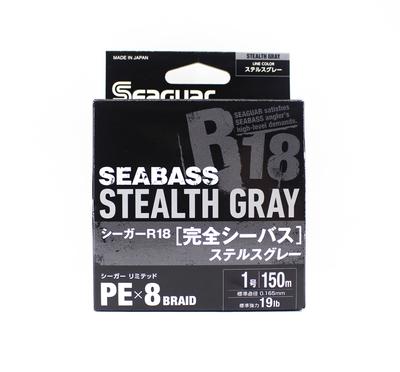 Seaguar PE-Schnur R18 Seabass 150 m Größe 1 19 lb Stealth Grau (8252)