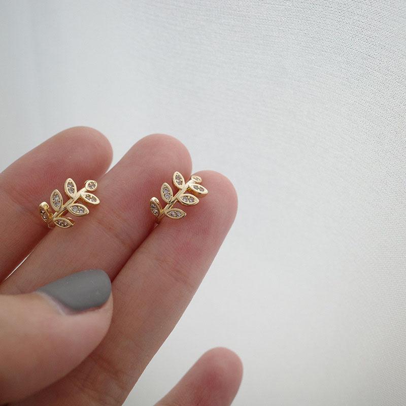 1Pc Exquisite Simple Leaf Earrings Ear Clip Gold No Piering Ear Clips Earrings