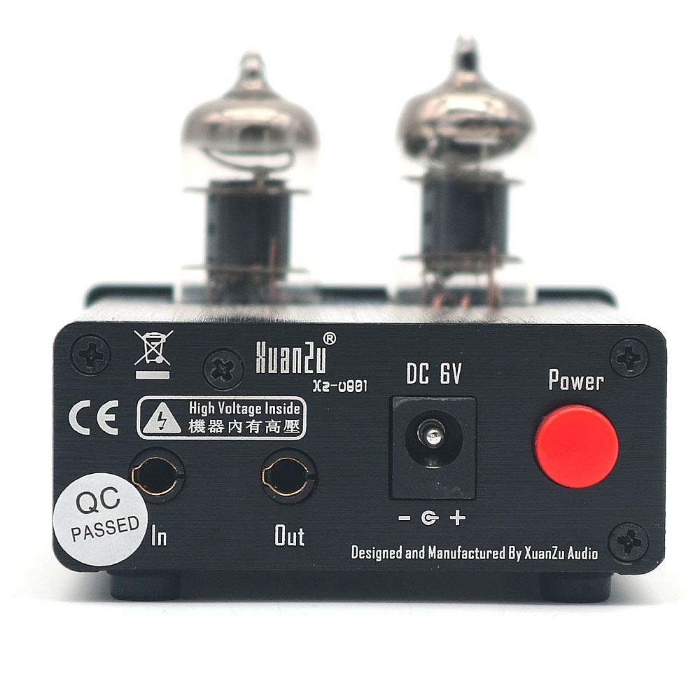 WINGONEER 6J1 Mini Vacuum Tube Preamp Audio Stereo Preamp Treble Bass Control Hi-Fi