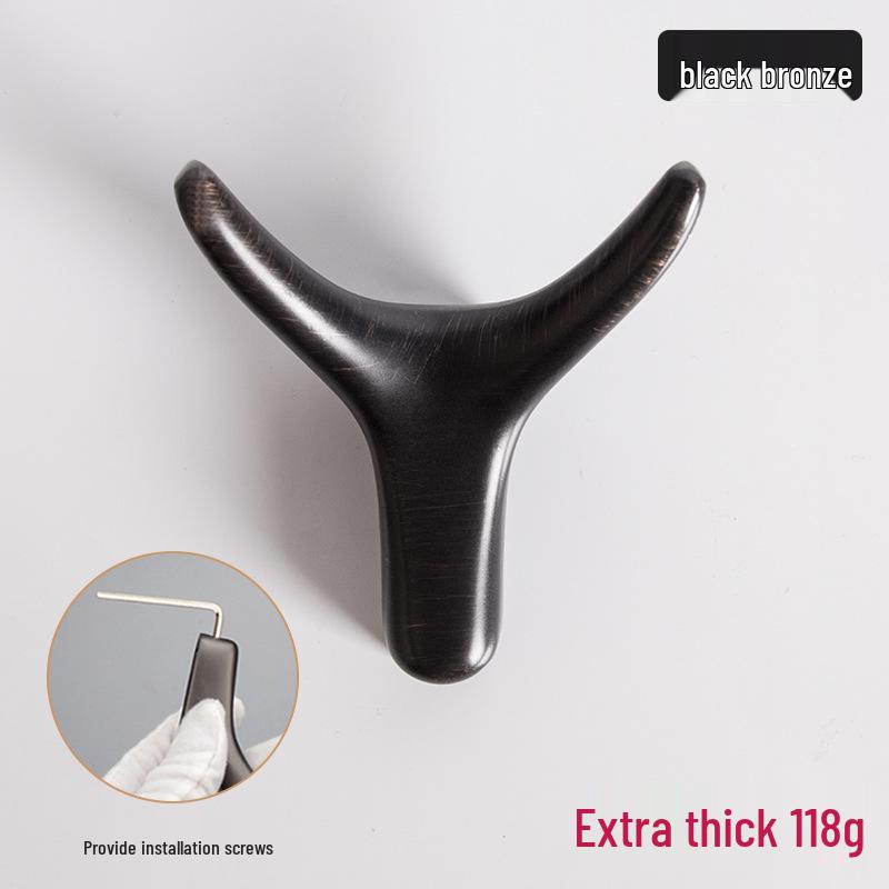 Nordic Creative Zinc Alloy Ox Horn Wall-Mounted Coat Hook for Bathroom, Kitchen, or Entryway.