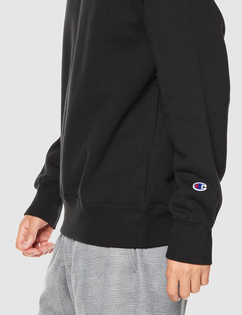 Long Round One Point Crew Neck S [Champion] Sweatshirt, Sleeve, Neck, Logo, Sweatshirt, C3-W005, Men's, Black,