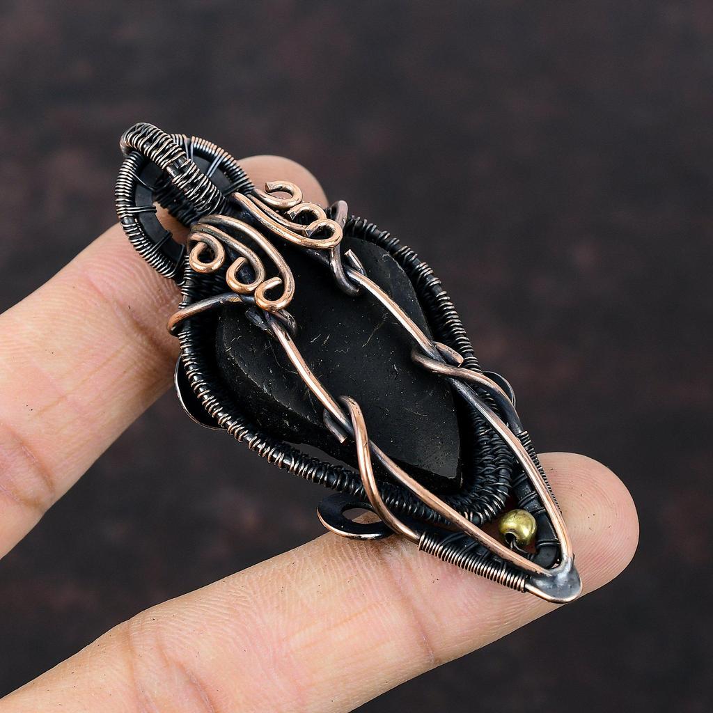 Black Tourmaline Rough Pendant Copper Wire Wrapped Pendant Handmade Brand New Pendant Gemstone Copper Jewelry Gift For Her Pendant For Women