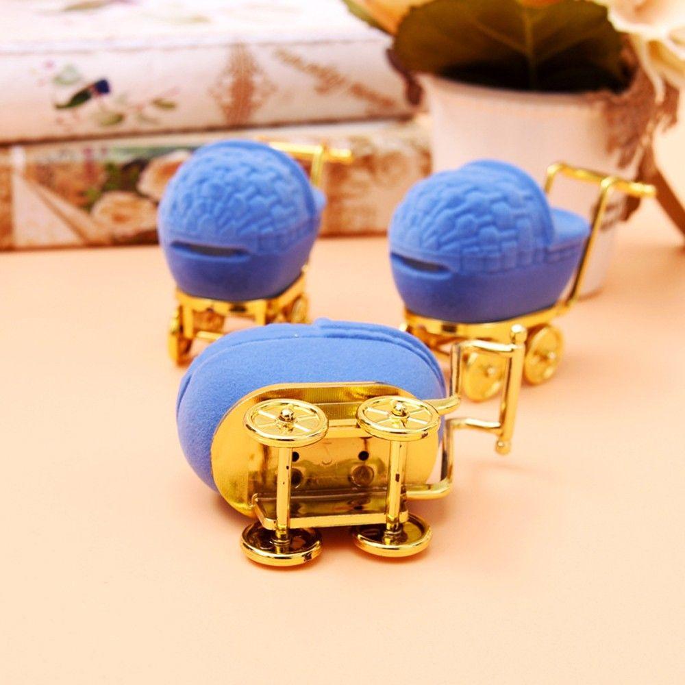 1Pcs Fashion Necklaces Box Velvet Stroller Ring Box Gift Case Jewelry Display Holder Storage Case